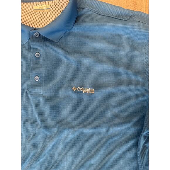 Columbia PFG Polo Shirt Mens 3XL Blue Omni-Shade Performance Fishing Golf - Picture 3 of 8